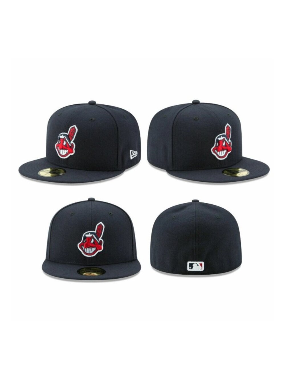 New Era 59FIFTY Cleveland Indians Navy Fitted Hat